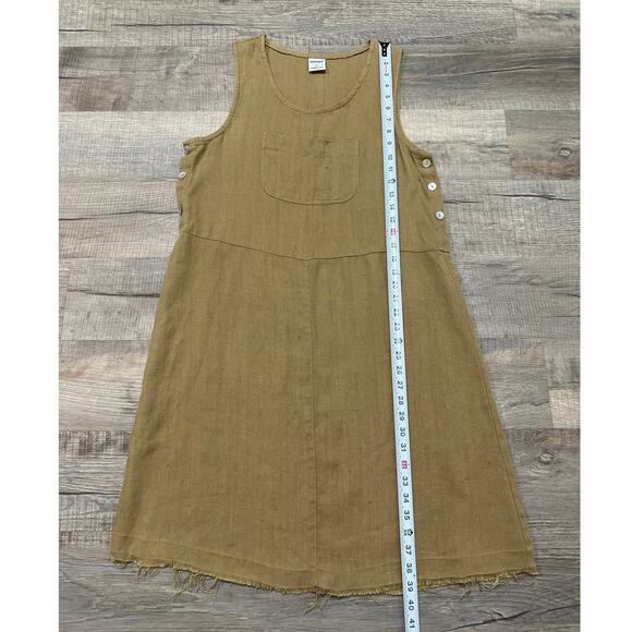 Gerties 100% Linen Midi Dress Medium Cottagecore Peasant Boho Lagenlook - Picture 6 of 7